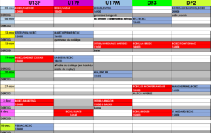 Enfin les plannings des rencontres !